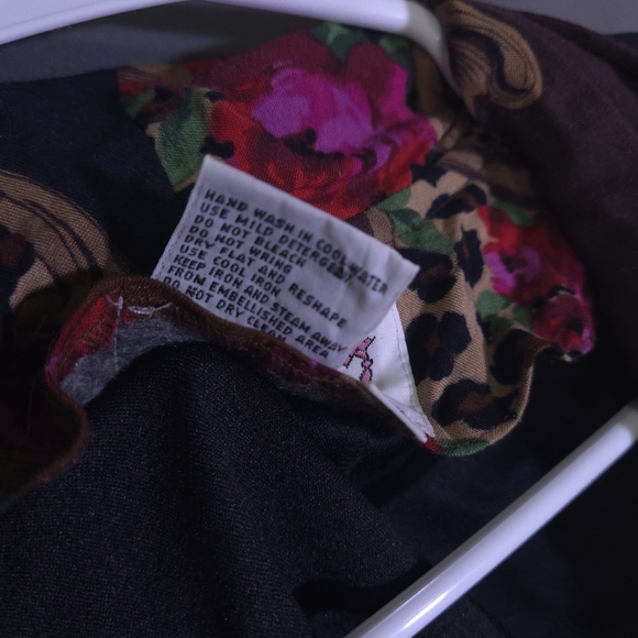 Lacy After Noon Open Front Cardigan Size Large WhimsiGoth Vintage 80s beaded - Picture 4 of 7